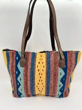 MARIA JOSE ARTES Handwoven Fiesta Wool Zapotec Tote Multi-Color Women's Purse