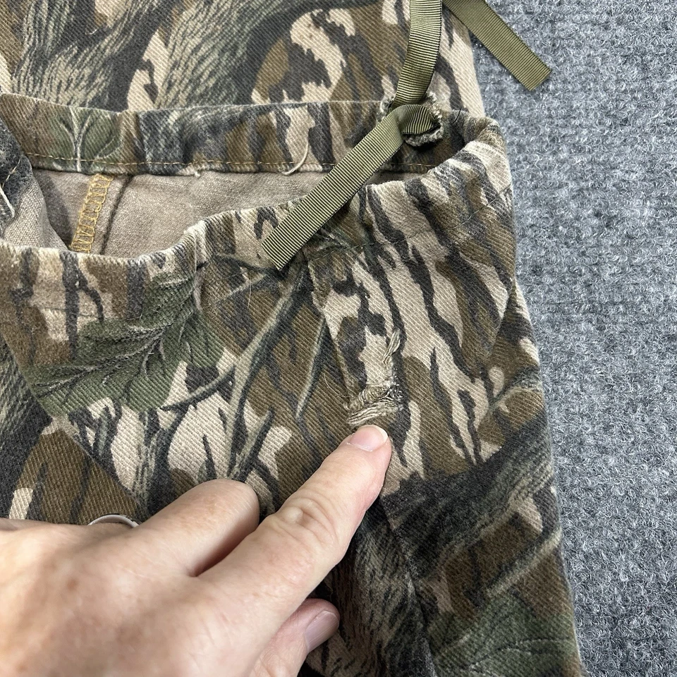 VTG Mossy Oak Camo Cargo Pants Ankle Tie Wide Leg USA Made 40 x 32 Y2K - Image 3 of 4