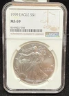 1999 SAE S$1 - NGC MS69 - 1OZ OF .999 SILVER!