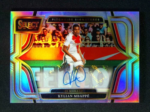 2025-26 Panini Select Ligue 1 McDonald Kylian Mbappe Pitchside Silver Auto