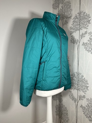 The North Face Size Small Petite Turquoise Puffer Jacket Coat Zip Up - Picture 3 of 13