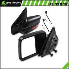 Power Heated Black Side Mirrors Pair Driver+Passenger For 2004-2014 Ford F-150