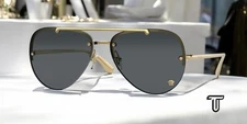 VERSACE VE2231 100287 Gold Dark Grey 60 mm Women's Sunglasses