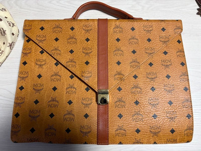 MCM Visetos Authentic Vintage Monogram Business Bag Aktentasche Handtasche Br...