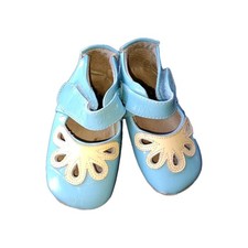 Livie Luca Daisy or Petal Mary Jane shoe in blue patent leather 12/18mos
