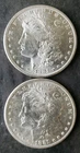 Two 1881 S $1 Morgan Silver Dollars