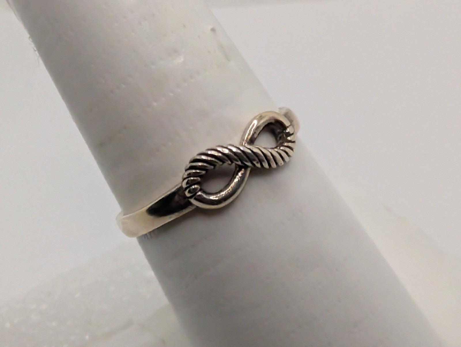Delicate Sterling Silver 925 Infinity Ring 7.5 - image 2