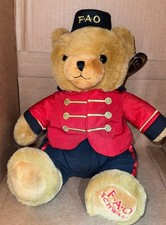 FAO Schwartz Plush Brown Teddy Bear Soldier Band Nutcracker Conductor Pre Loved
