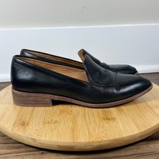 Madewell Women's 8 Slip On Shoes The Frances Pointed Toe Loafers Black Leather
