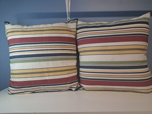 Pair Of 2 Pottery Barn Striped Throw Pillows