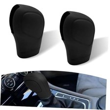 Car Gear Shift Knob Cover, Silicone Flexible Scratch and Dust 2 PCS Black