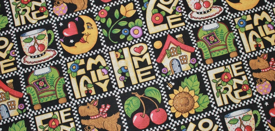 Mary Engelbreit NEW FABRIC Home, Family, Friends, Scottie -  3 Yards, Cotton - Image 2 of 3