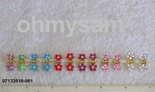 CLOSEOUT 24 NEW GOLD COLOR MINI METAL HAIR CLIP COMB / FLOWER MULTI COLOR STONE