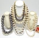 VINTAGE TO NOW FAUX PEARL BEAD FASHION/COSTUME JEWELRY NECKLACE LOT