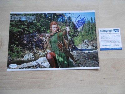 Evangeline Lilly autograph signed 20x30 cm photo ''The Hobbit'' ACOA
