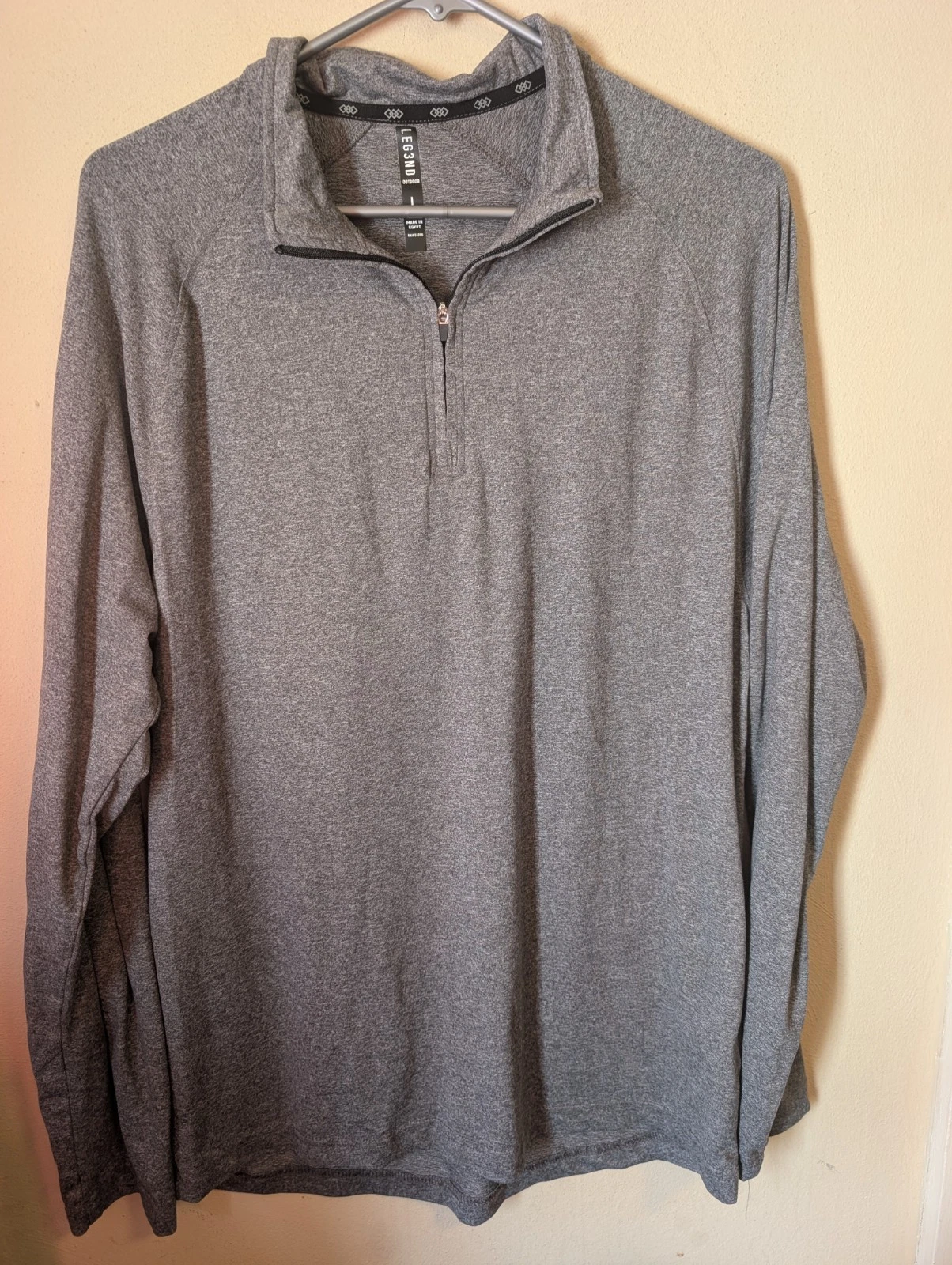 Leg3nd Outdoors 1/4 Zip Men's Gray Lightweight Performance Pullover LARGE