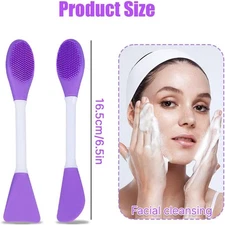 2 Pcs Silicone Face Brush,Soft Facial Cleansing Brush,Silicone Face Scrubber