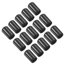 15pcs, 12.5mm Snooker Cue Tip Cover Pool Cue Tips Rubber Cover Black