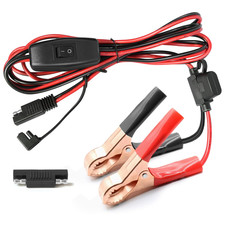 SAE Battery Alligator Clips Wire Harness with On/Off Switch 7.9ft/2.4m 16AWG,...