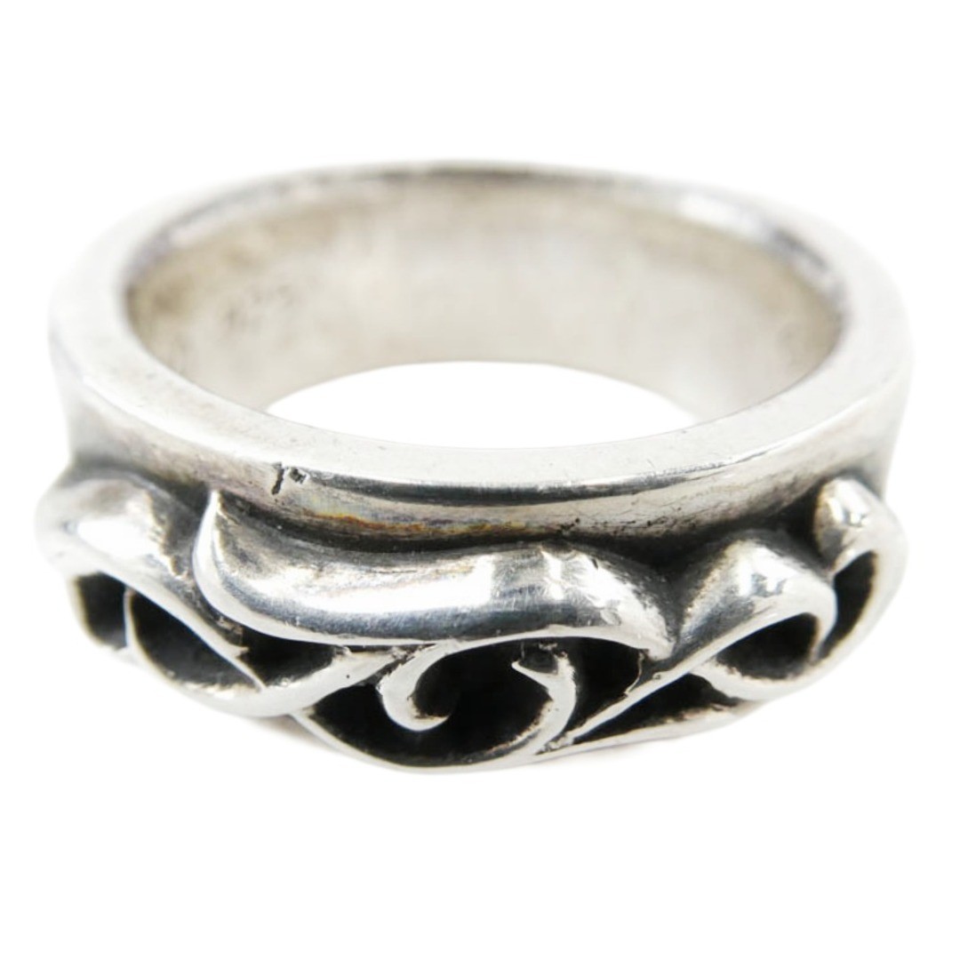 Chrome Hearts DBL Narrow Vine Band Double Ring Silver Size 24 Used LIFE-0