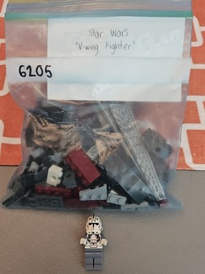 LEGO Star Wars: V-Wing Fighter (6205) 100% Complete w Figs & Set - No Box Or Man