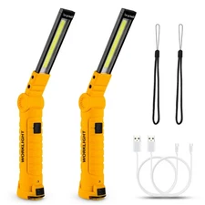 Tool Gifts for Men,Rechargeable LED Work Lights 2-Pack, Magnetic Base,