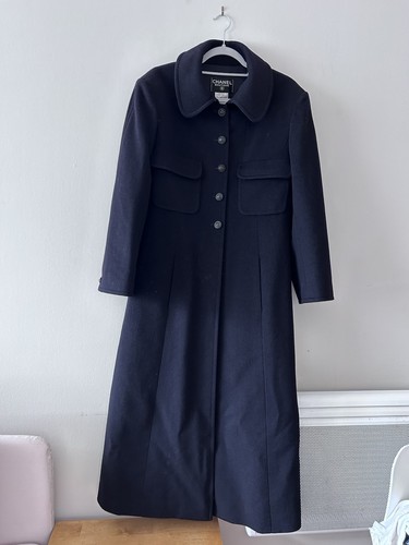 Kaschmir-Wollmantel Damen schwarz/marine - klassisch eleganter Stil
