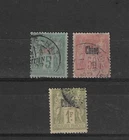 China - 1894/03 three USED overprint stamps