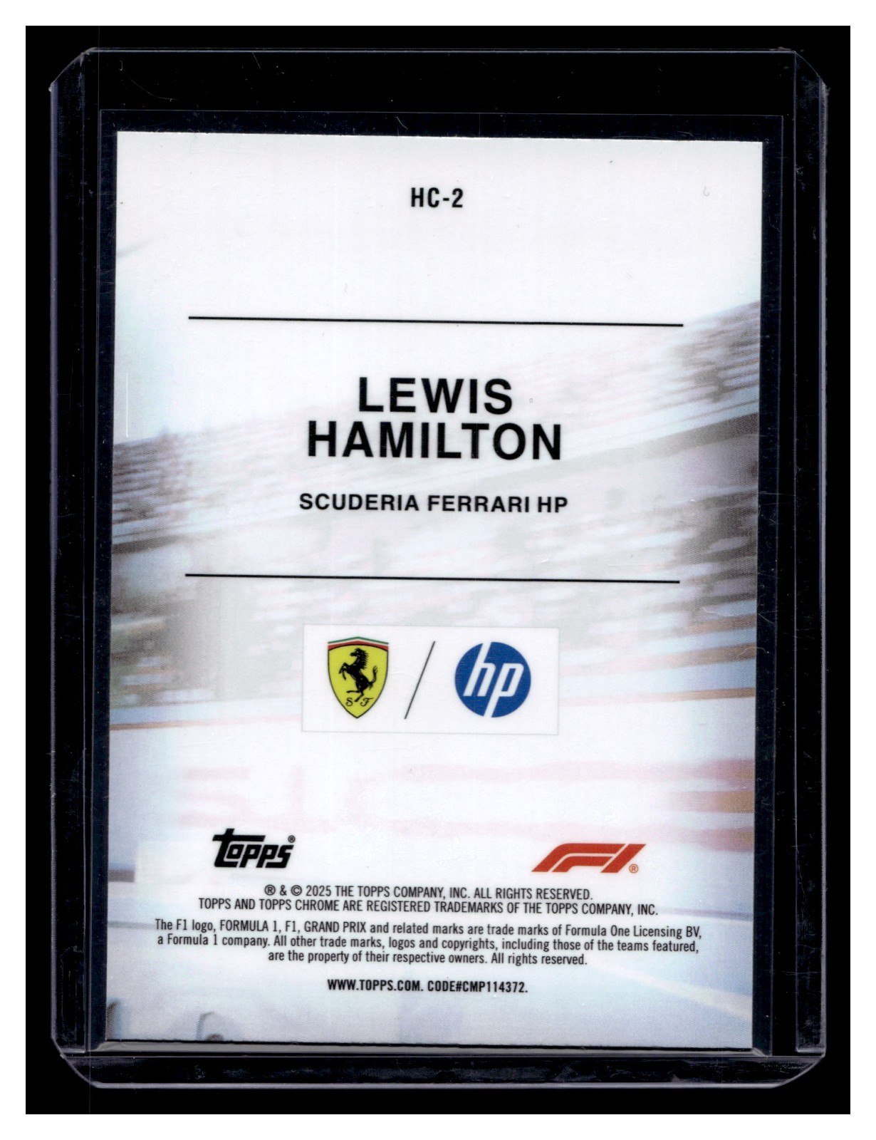 2025 Topps Chrome Formula 1 F1 Lewis Hamilton Helmet Collection #HC-2 (E) view 2