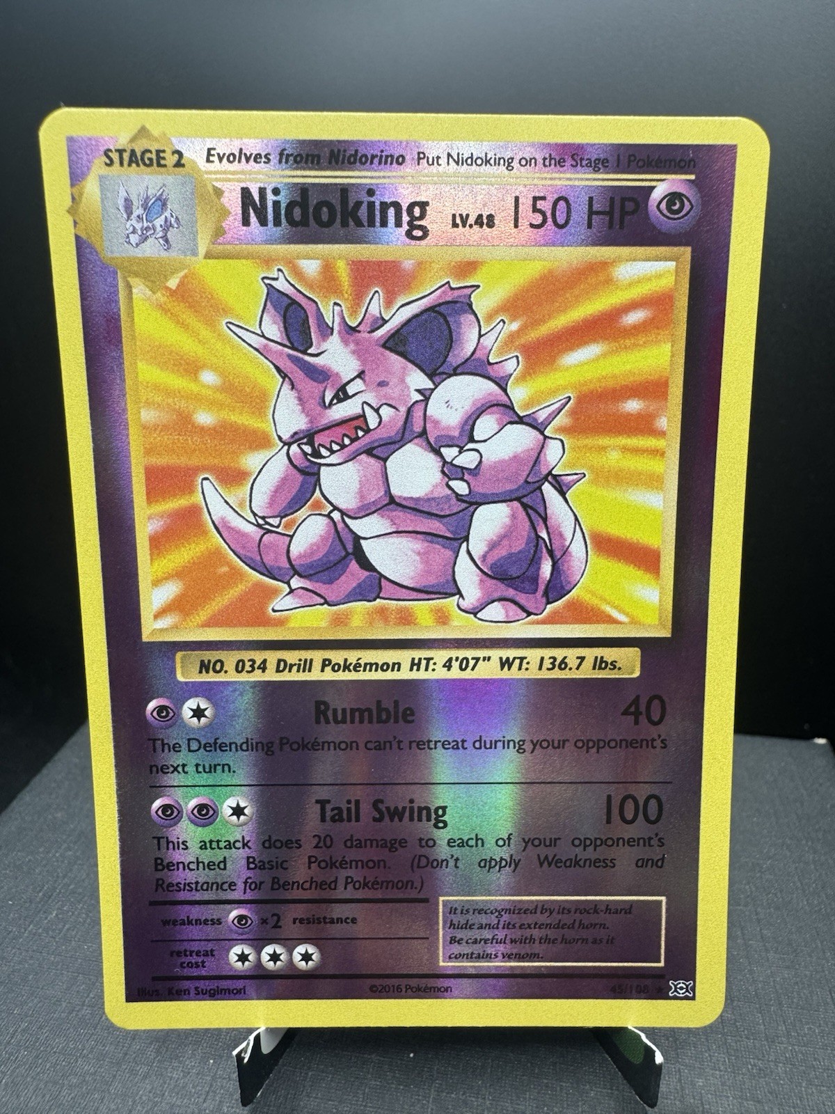 Pokemon TCG XY Evolutions Nidoking 45/108 Reverse Holo Rare NM!
