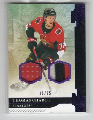 2019-20 UD Artifacts Thomas Chabot Dual Jersey / Patch Purple /25 - Senators