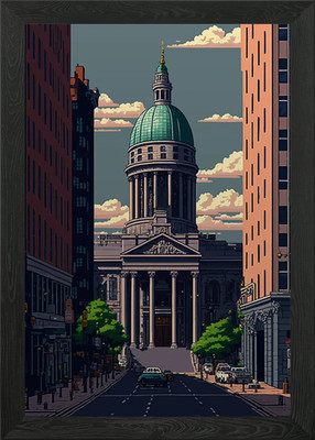 Providence Pixel Kunst Gerahmtes Wandbild Poster Leinwanddruck Bild