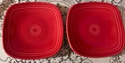 LOT OF 2 Fiesta ware Scarlet Square Salad Plates Fiesta Red 7.5 inch Plates