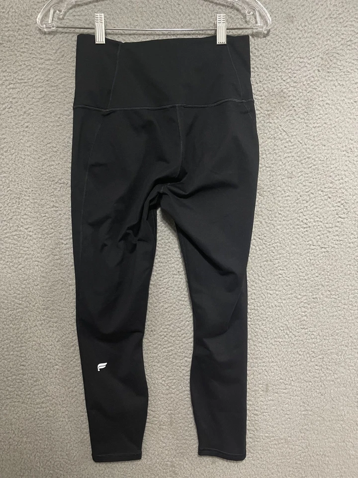 Fabletics Powerhold Womens Leggings Size Medium Crop Black Adult Polyester - Image 2 of 4