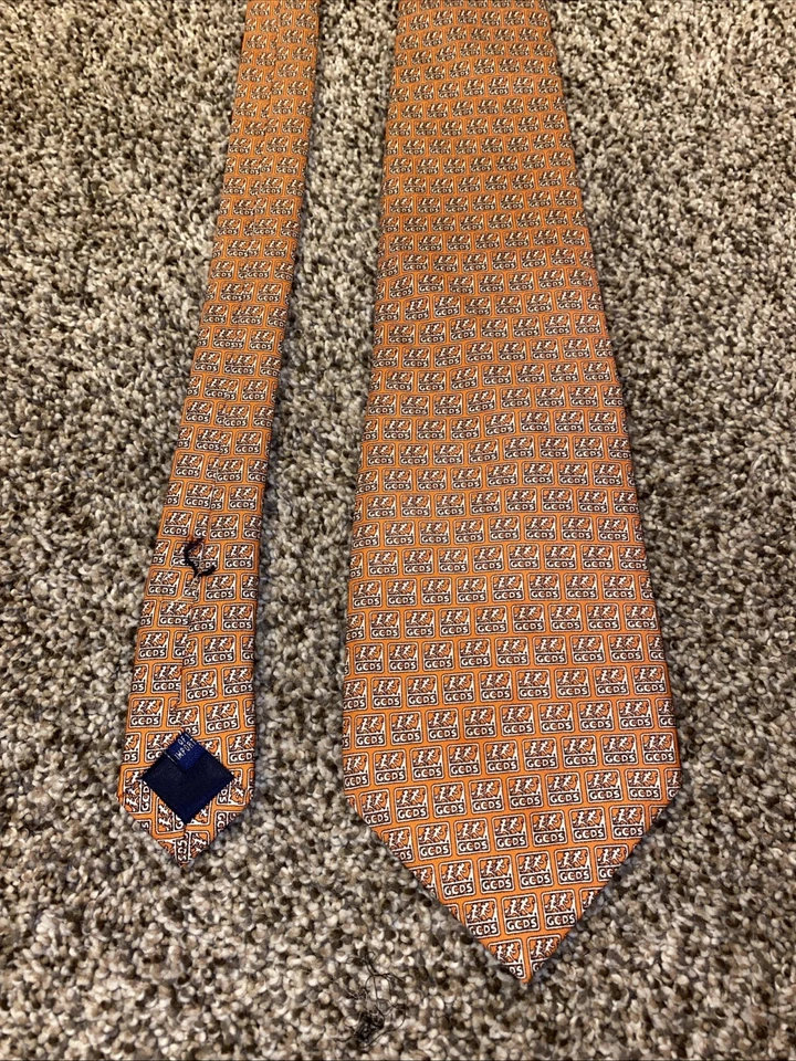 Corbata de cuello Vineyard Vines Limited para hombre personalizada color naranja geométrica 100 % seda Foto 2 de 2