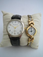 PHILIP MERCIER UHREN X2 EDELSTAHL LEDER QUARZ HERREN DAMEN ORIGINAL