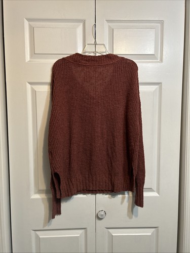 NWT Pilcro Anthropologie Sweater Size M Medium Loose Knit Relaxed Fit Boho Brown - Picture 9 of 12