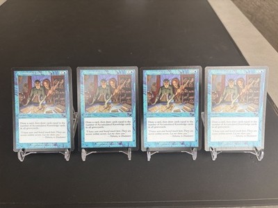 MTG Accumulated Knowledge 4x   Playset   Nemesis   EX/NM   Old Border