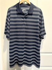 Nike Golf Tour performance Fri Fit Polo Navy Blue Striped XXL