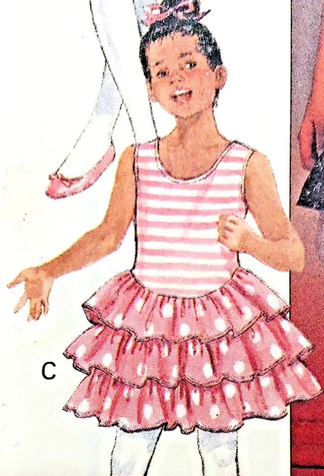 BUTTERICK 6256 Girls Dress Drop Waist Ruffle Tutu Skirt Shapped Bodice SZ 4-5-6 - Image 4 of 4