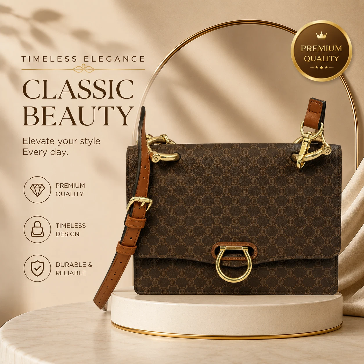 Celine — CELINE CROSSBODY HORSE BIT BAG WITH ADJUSTABLE STRAP