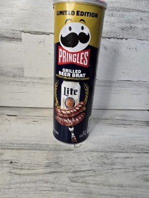 Pringles Miller Lite Grilled Beer Brat Limited Edition Potato Crisps 5.5oz Can