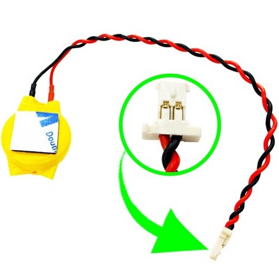 RTC CMOS Batterien BIOS CR 1632 3V mit Kabel - Anschluss 6,3 x 2,7mm Stecker