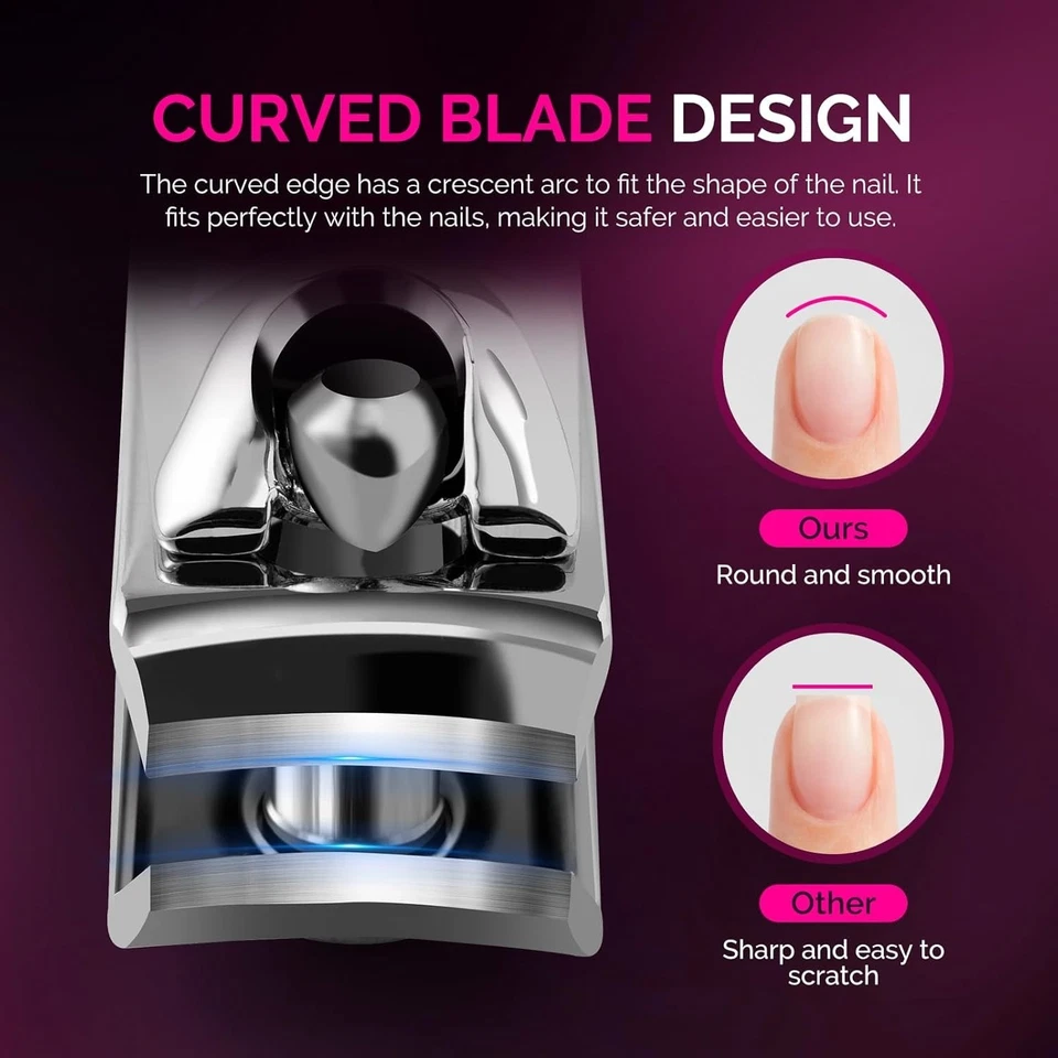 Juego de cortaúñas, dos cortaúñas curvas afiladas con lima de uñas Foto 2 de 4