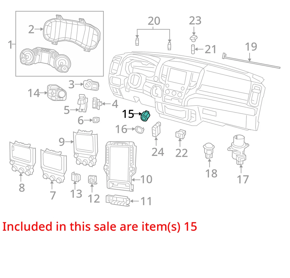 2019-2024 DODGE RAM 1500 PUSH START/STOP IGNITION SWITCH W/TRIM BROWN 68336255AC - Image 3 of 4