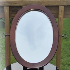 Antique Framed Mirror Oval Made In Taiwan 17 X 12.25 Old Original Finish 1800s