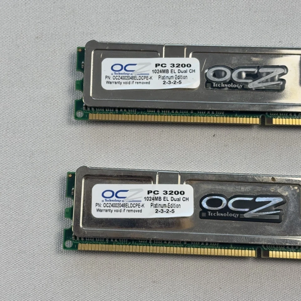 OCZ Platinum 2GB (2 X 1GB) DDR PC3200 Dual Ch Desktop Memory OCZ4002048ELDCPE-K - Image 4 of 4