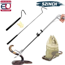 52" Heavy Duty Snake Tongs Hook Reptile Grabber Catcher Stick Tool Handling Bag