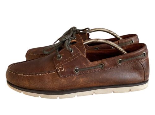 Next Herren Boot Deck Schnürschuhe Braun Leder Größe UK 9 Smart Freizeit Urlaub