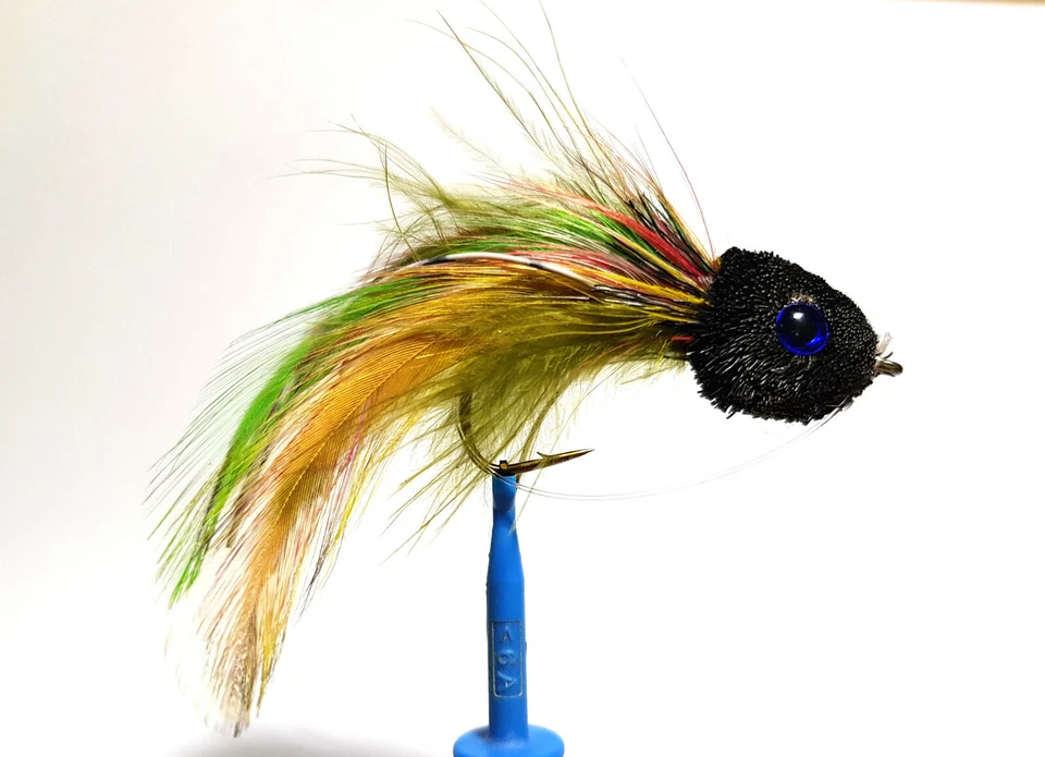 1x Mouche peche HAIR BUG PETEPOPPER H4 saltwater hair bass bar fishing - Photo 1/1